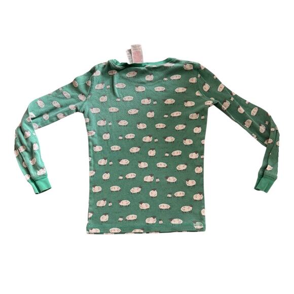 Mini Boden Boys Sheep Print Snug Fit Pajamas Set Long Johns Size 9Y 134cm Green - Picture 3 of 7